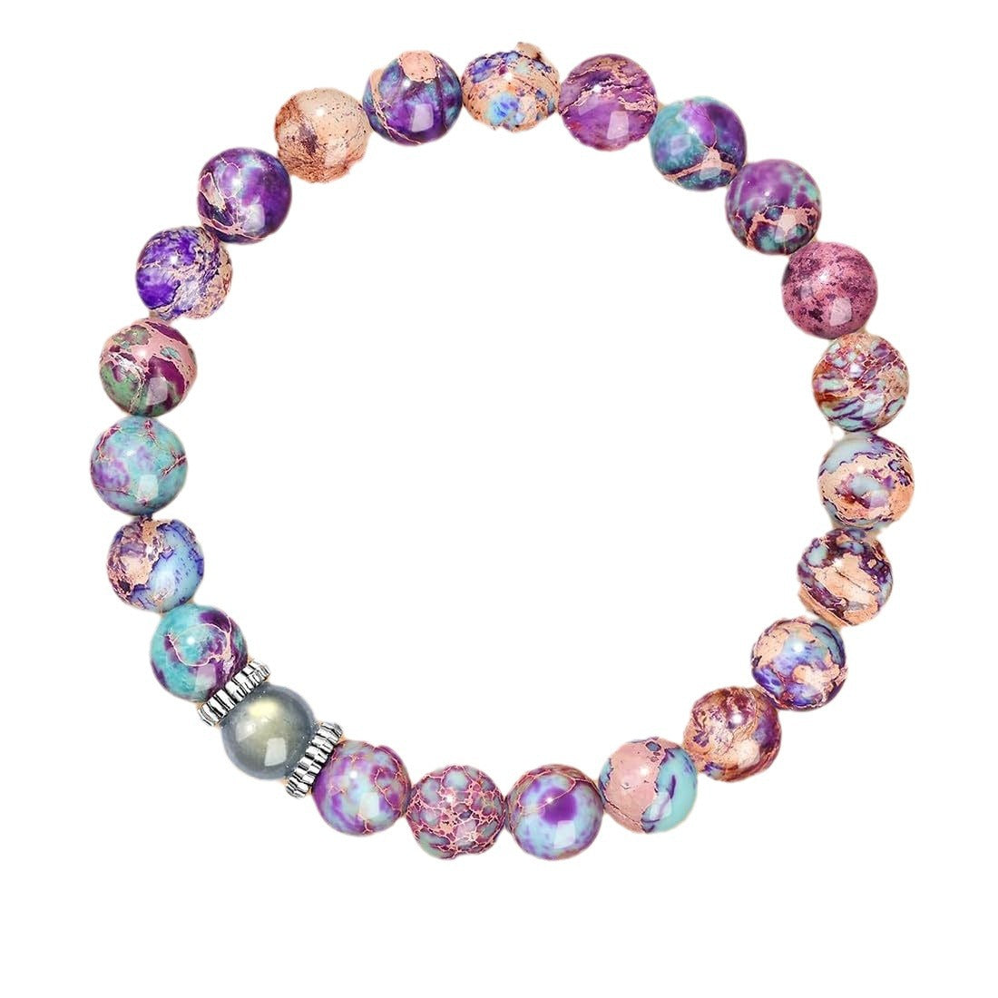 Sweet Geometric Moonstone Agate Ball Chain Bracelet Unisex Gift