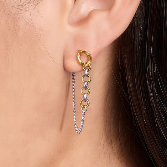 Pendientes de borla geométricos de lujo de acero inoxidable chapado en oro de 18 quilates, pendientes colgantes de joyería para mujer