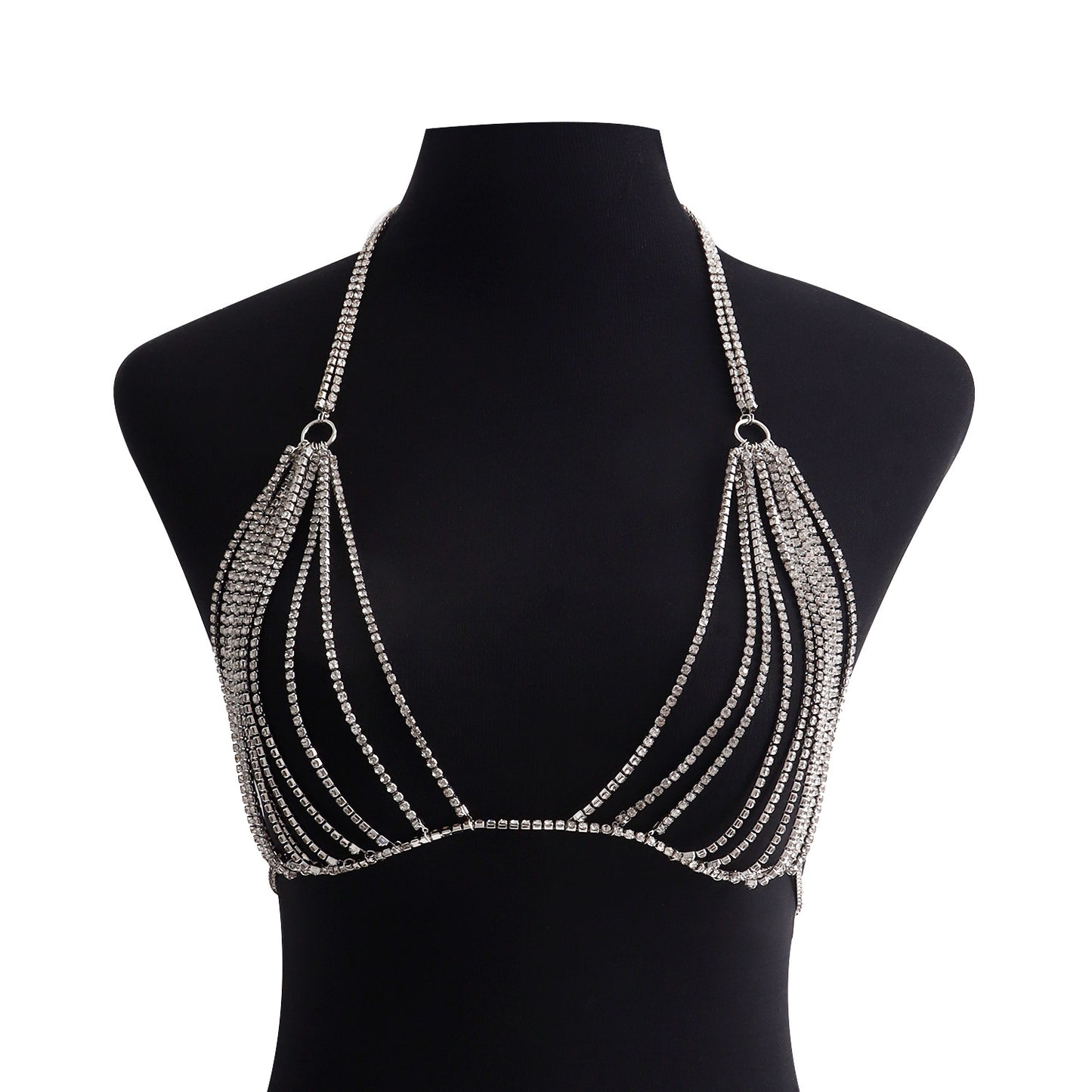 Sexy Bohemian-Style Body Chain for Women with Rhinestone Accents and Plated Alloy Construction