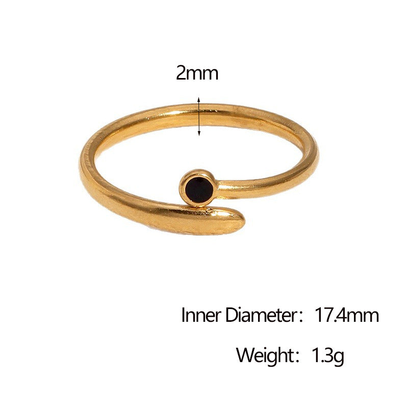 Minimalist Geometric Open Ring 18K Gold Plated Titanium Steel Women's Fashion Jewelry