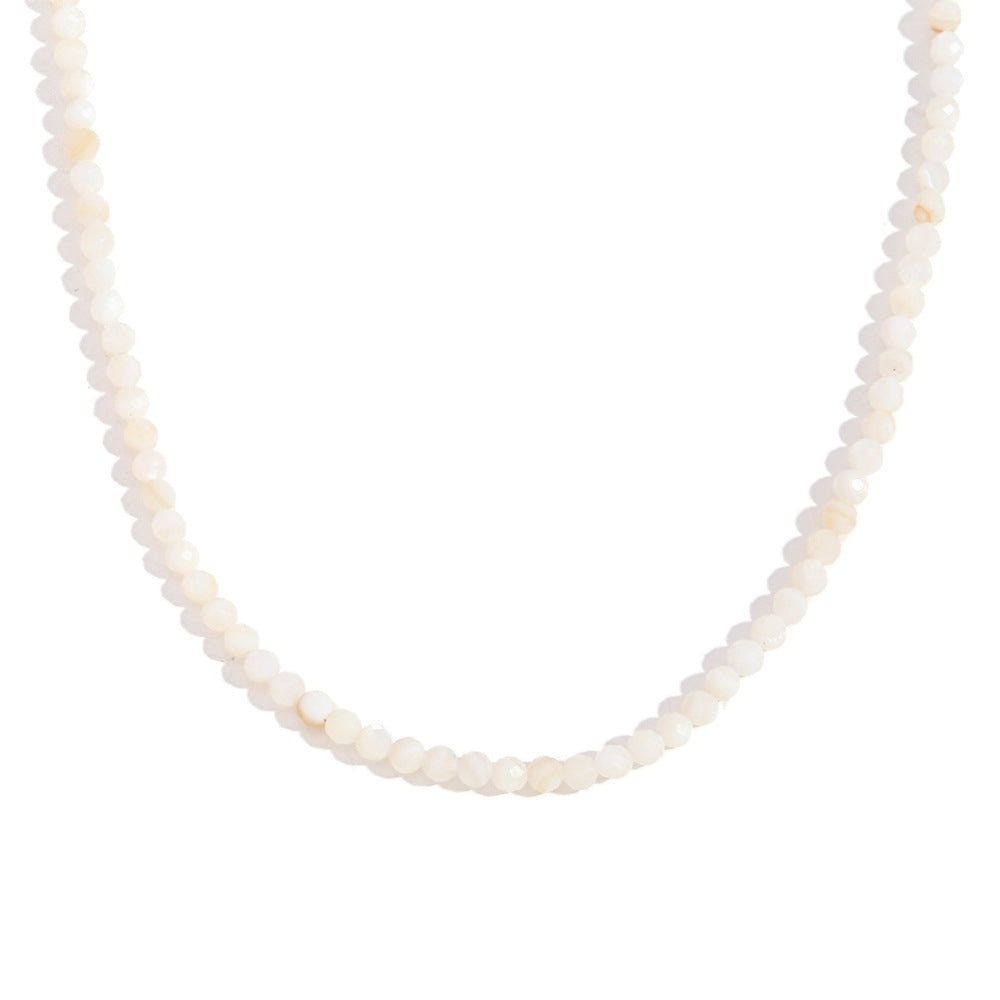 Collar de Cuentas de Acero Inoxidable Bañado en Oro de 18K con Diseño Geométrico de Moda y Piedras Naturales para Mujer