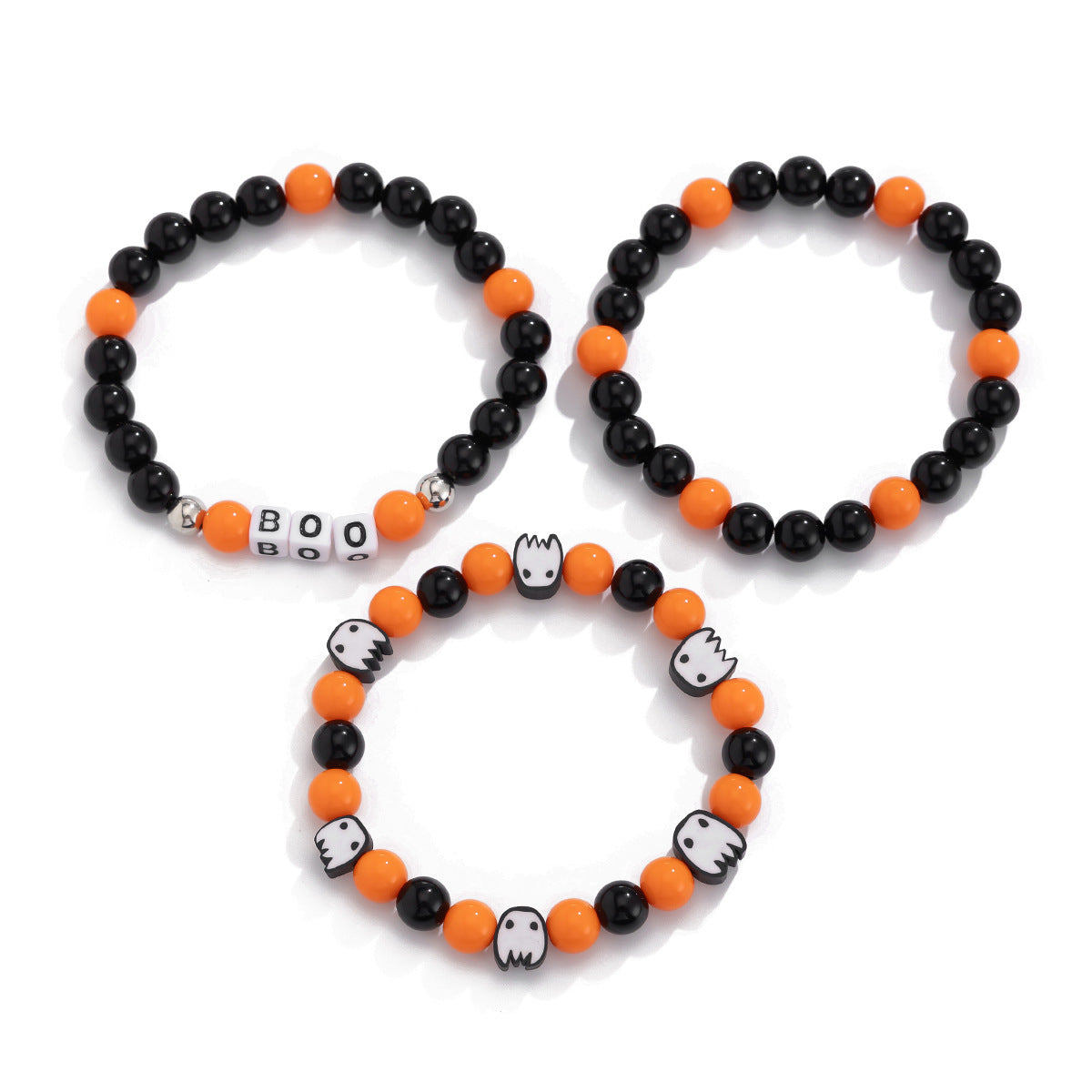 Pulsera de Calabaza de Halloween con Diseño de Cuentas Hecho a Mano para Uso Unisex, Lindo Accesorio de Fiesta con Estética de Dibujos Animados y Juguetona