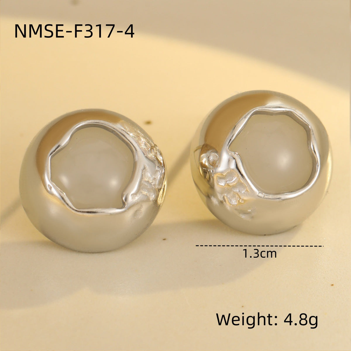 Orecchini rotondi minimalisti in acciaio inossidabile placcati oro 18K in stile vintage da donna