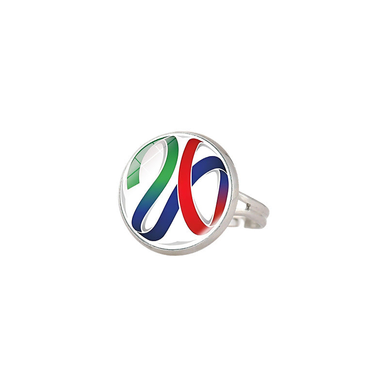 Anello sportivo geometrico in lega placcata, unisex, fascia regolabile
