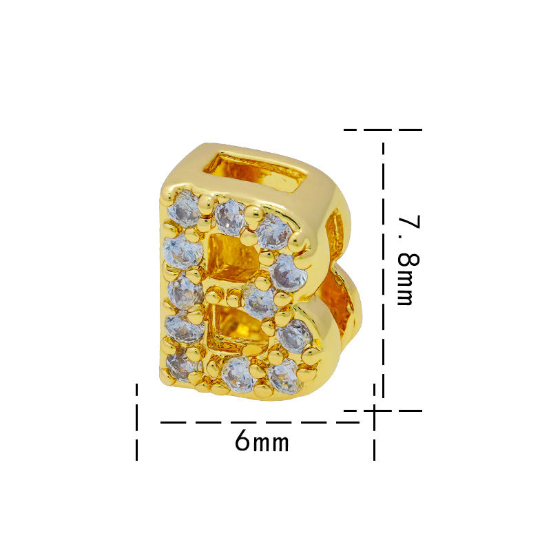 Collana con Ciondolo a Lettera Minimalista da Donna in Acciaio al Titanio con Placcatura in Oro 18K e Strass su Catena O-Ring