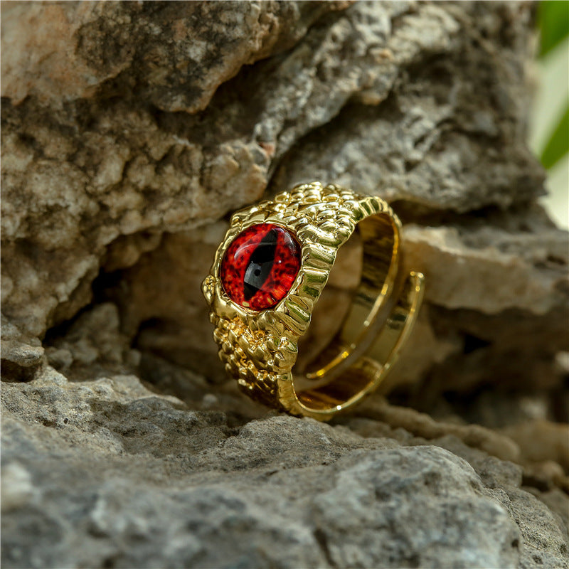 Vintage Bohemian 18K Gold Plated Geometric Brass Ring for Women
