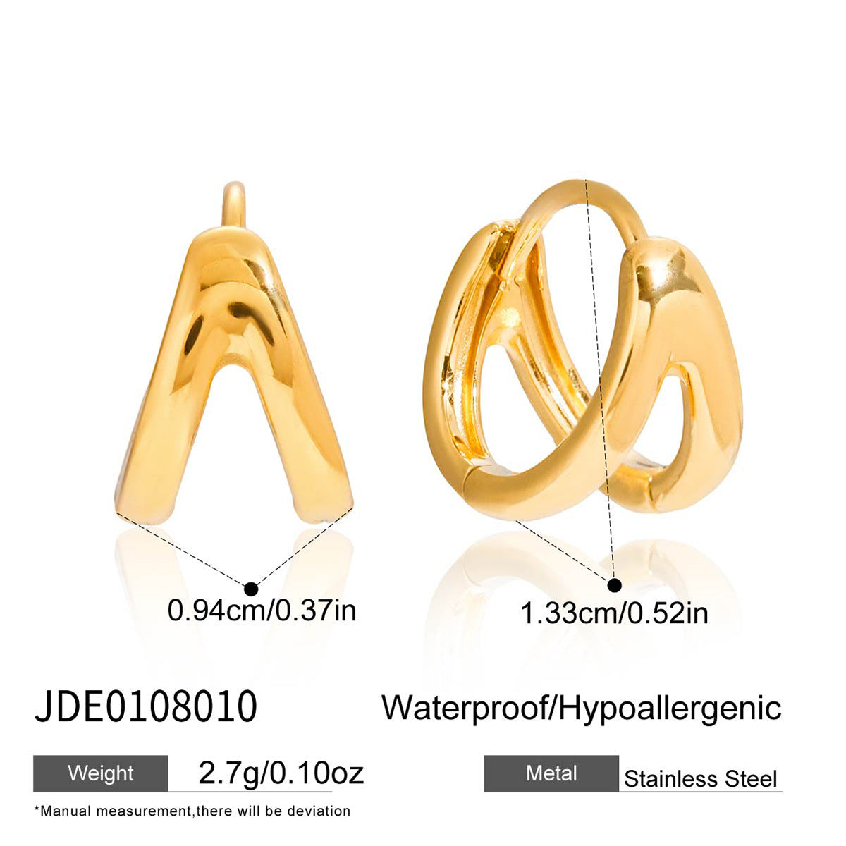 Elegant Geometric Stainless Steel Earrings with Green Cubic Zirconia and Rhinestone Plated Finish for Women