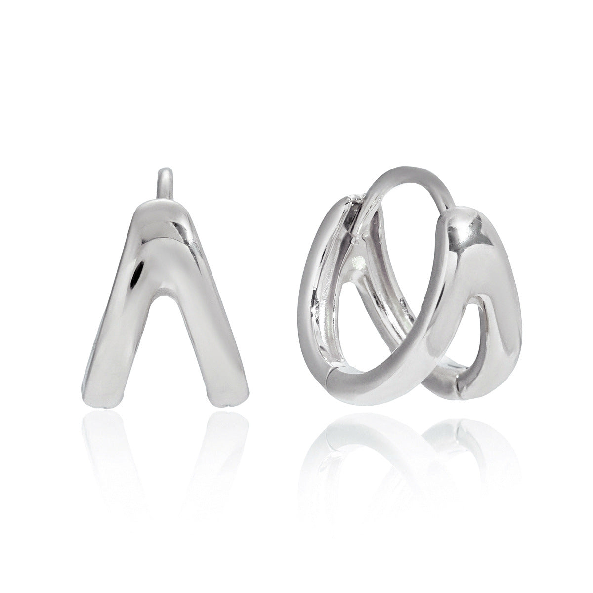 Minimalist Geometric Stainless Steel Plated Hoop Earrings for Women