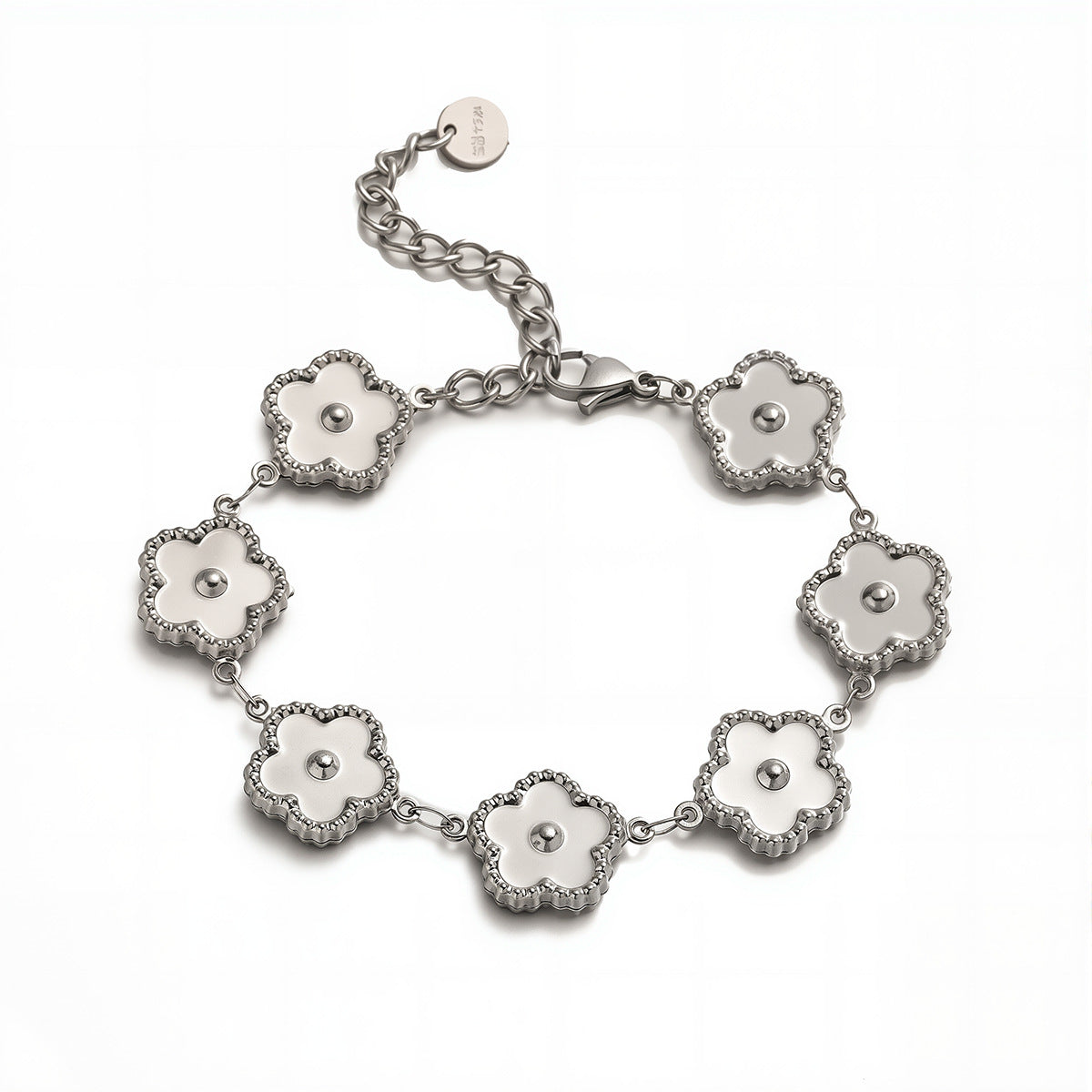 Vintage Elegant 18K Gold Plated Floral Stainless Steel Bracelet for Women