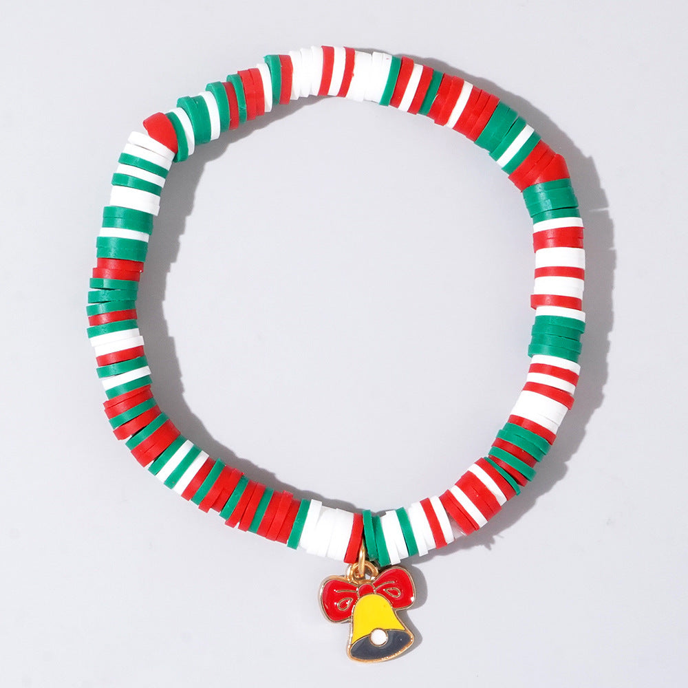 Sweet Handmade Resin Letter Geometric Beaded Bracelet Set Christmas Gift