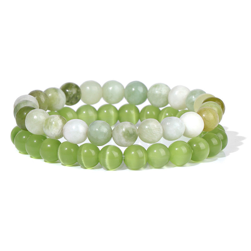 Vintage Business Geometric Natural Gemstone Beaded Bracelet Set for Unisex