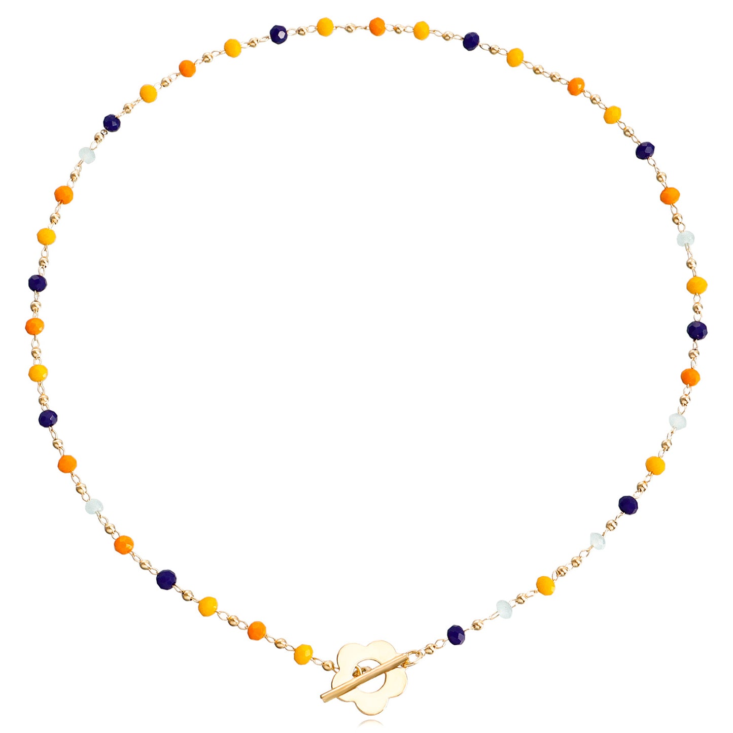 Minimalist Floral Pendant Necklace in Alloy with Plated Finish Short Geometric Design for Women