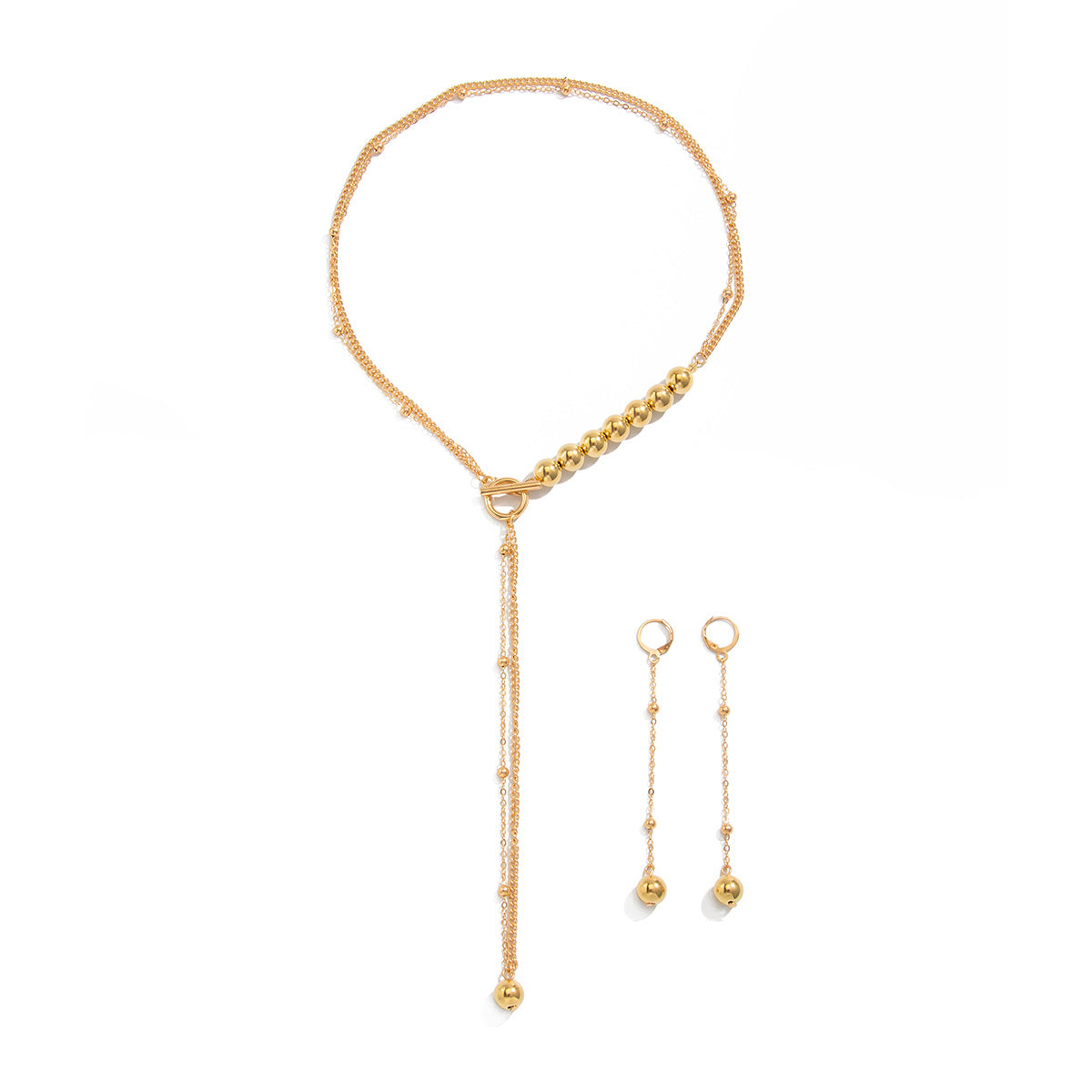 Collana a Y asimmetrica con ciondolo a nappa e catena in metallo, in stile business, da donna