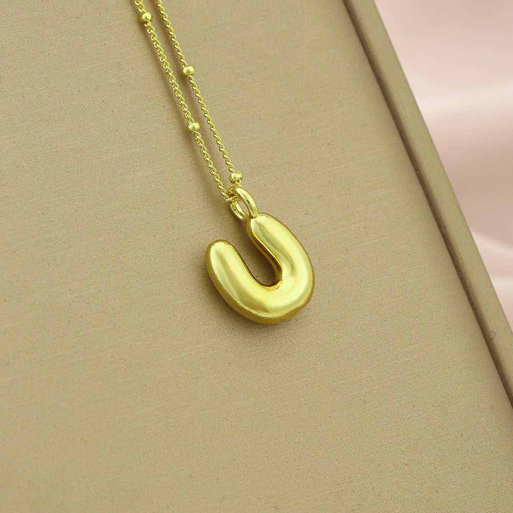 Collar Colgante con Inicial Minimalista para Mujer en Cobre con Acabado Galvanizado Cadena Ajustable para Clavícula