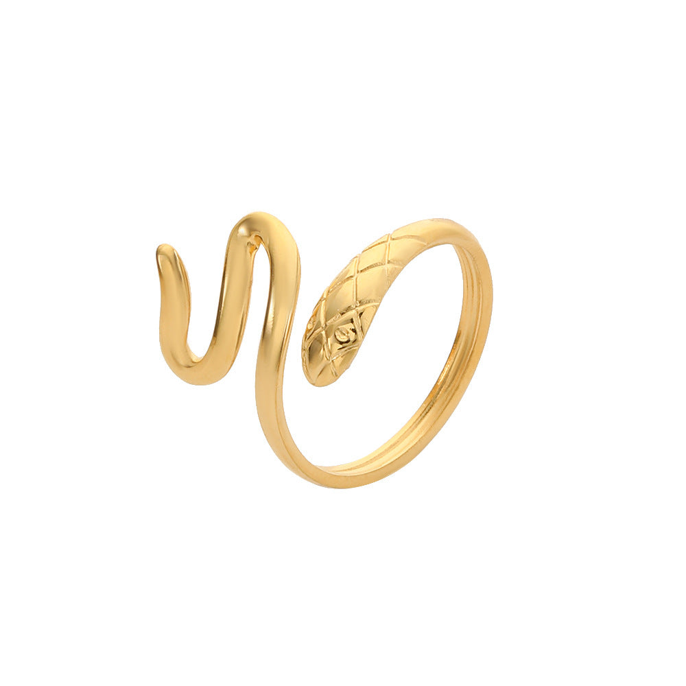 Minimalist Geometric Heart Plated Stainless Steel Adjustable Ring for Unisex