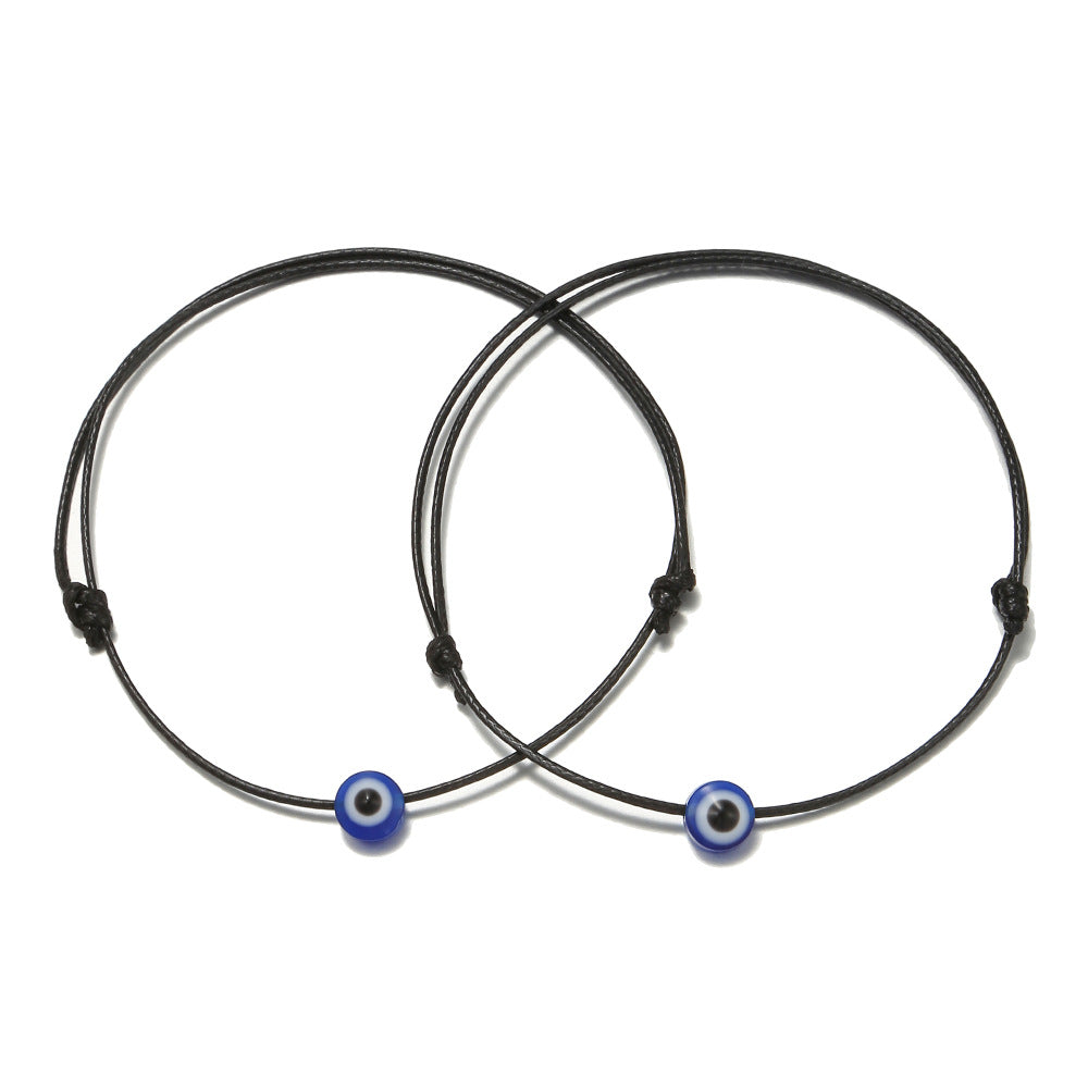 Plated Geometric Round Braided Friendship Bracelet Set for Unisex