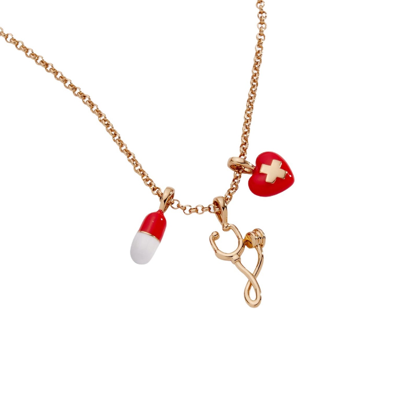 Vintage 18K Gold Plated Stainless Steel Pendant Charm Bar for Women