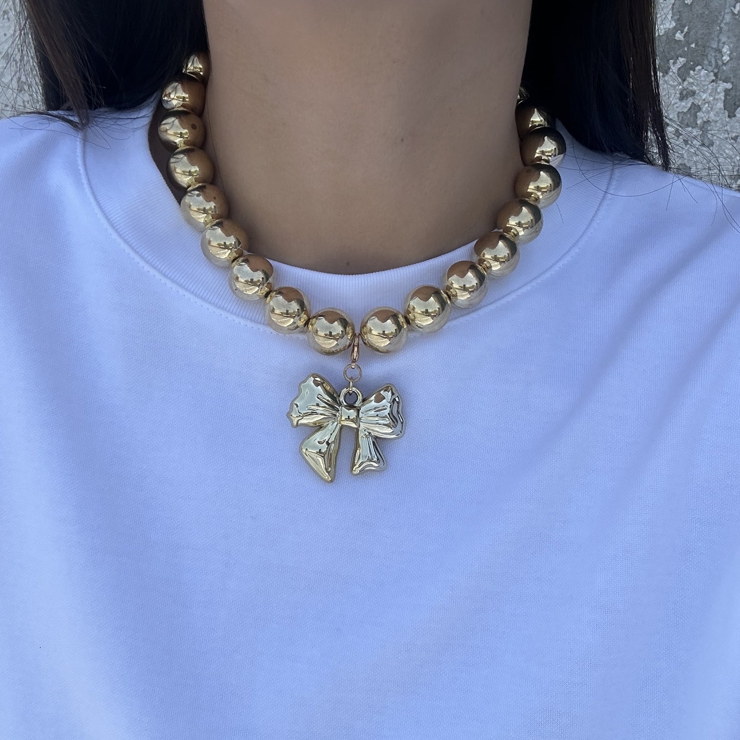 Ocean Style Imitation Pearl Starfish and Conch Pendant Alloy Ball Chain Necklace for Women