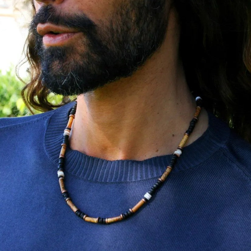 Bohemian Vintage Geometric Round Alloy Plated Men's Necklace Cable Chain