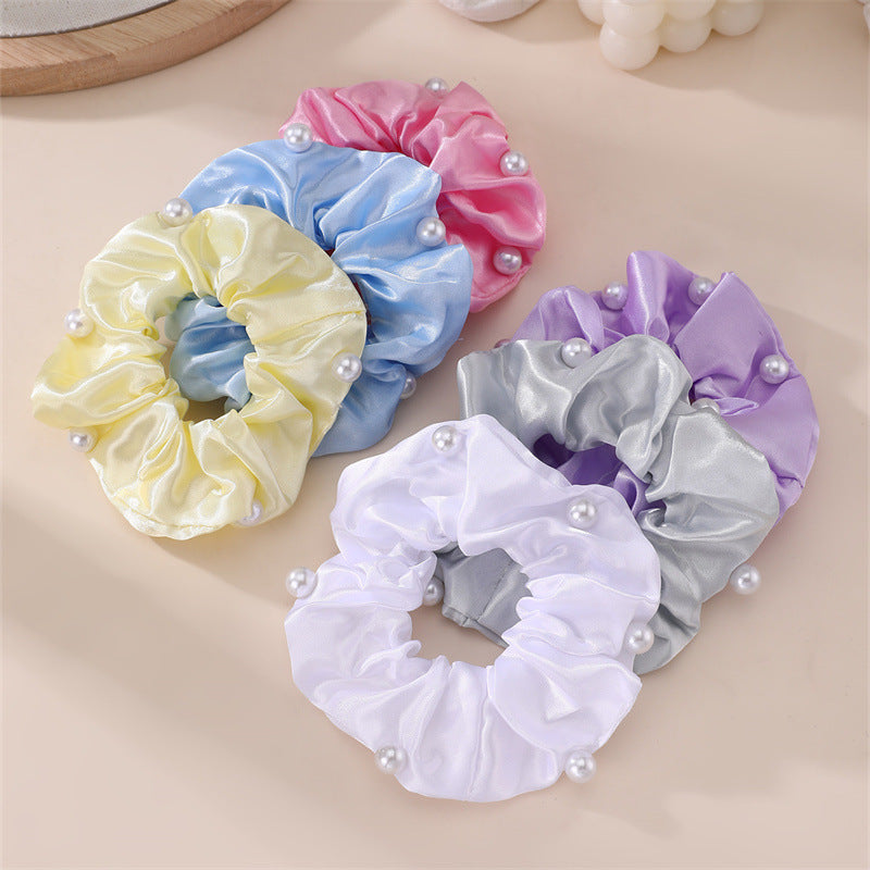 Minimalist Cartoon Character Fabric Scrunchie for Hair Ponytail in Princess Style with Macaron Color Accents