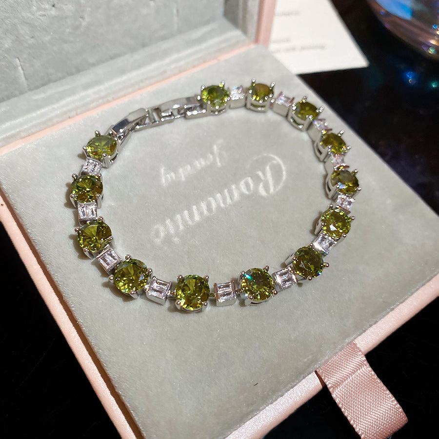 Luxury Vintage Geometric Floral Bracelet 18K Gold Plated Copper Rhinestone Inlay for Women