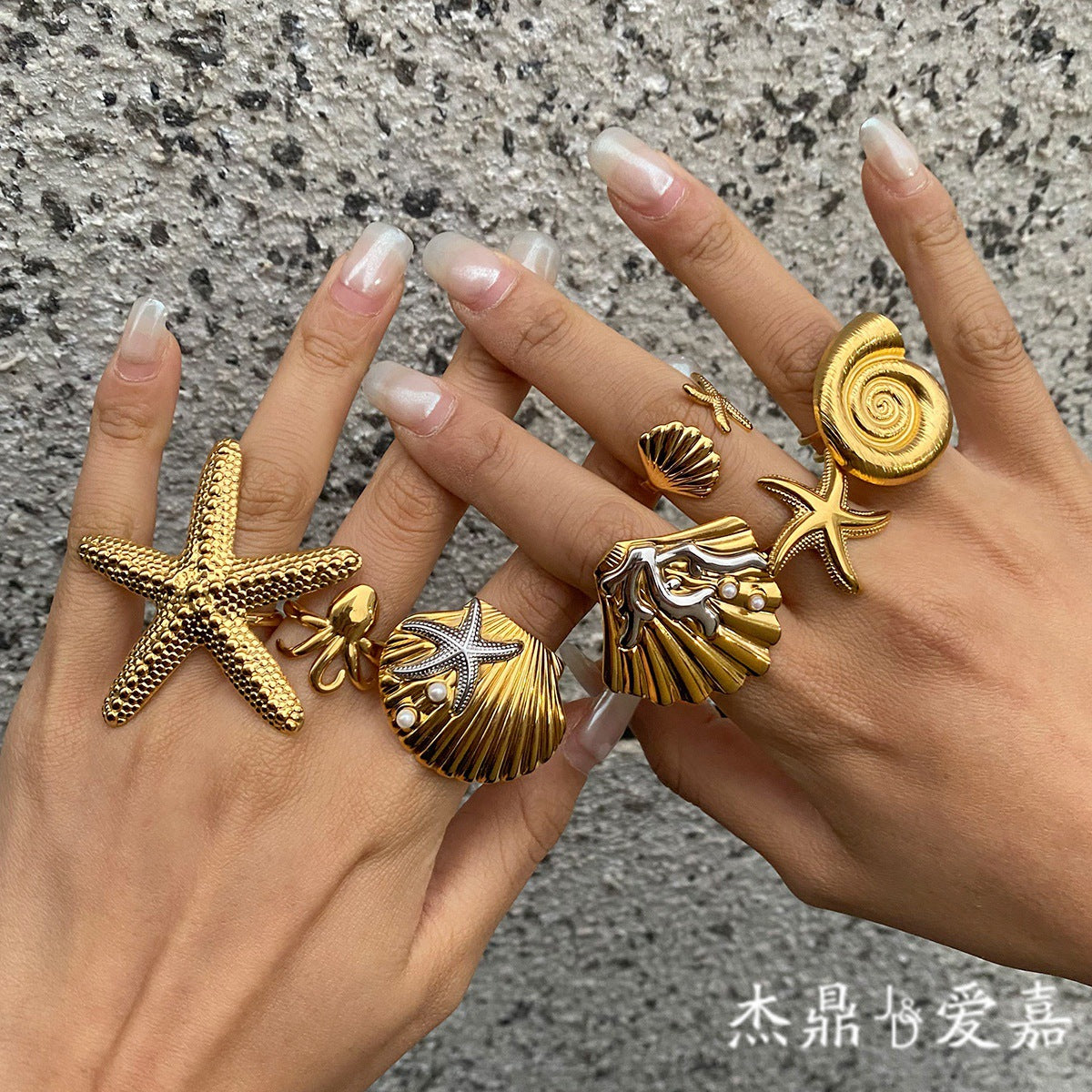 Minimalist Geometric Star Stainless Steel Plated Ring for Women