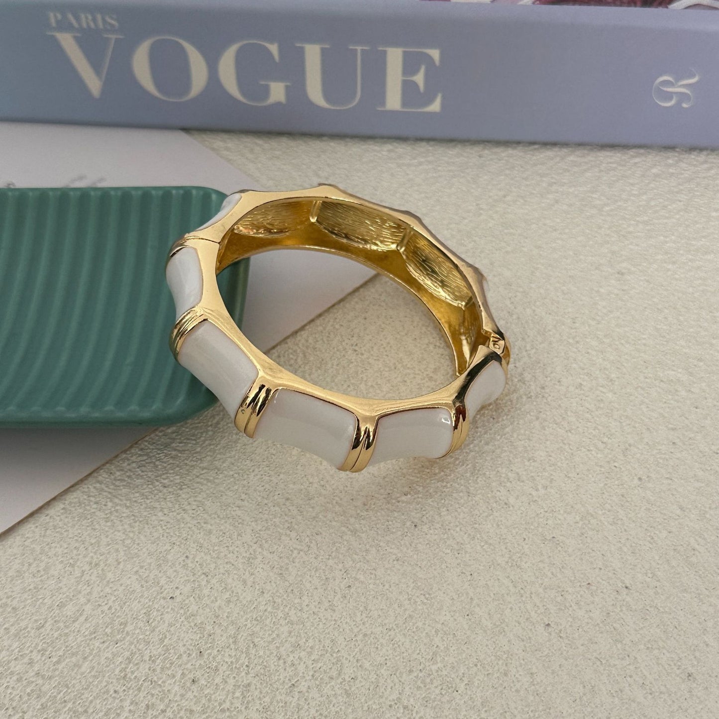 Bracciale in lega placcato smaltato a goccia geometrico astratto di lusso