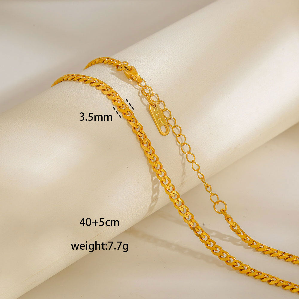 Collana con Ciondoli Geometrici Minimalisti in Acciaio al Titanio Placcato con Nappe, Charm Fai da Te per Donne