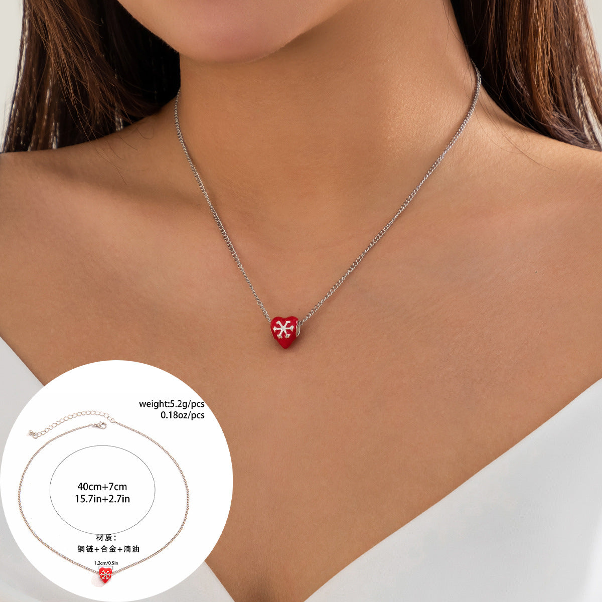 Minimalist Enamel Star Pendant Necklace for Women Alloy Geometric Christmas Tree Snowman Theme