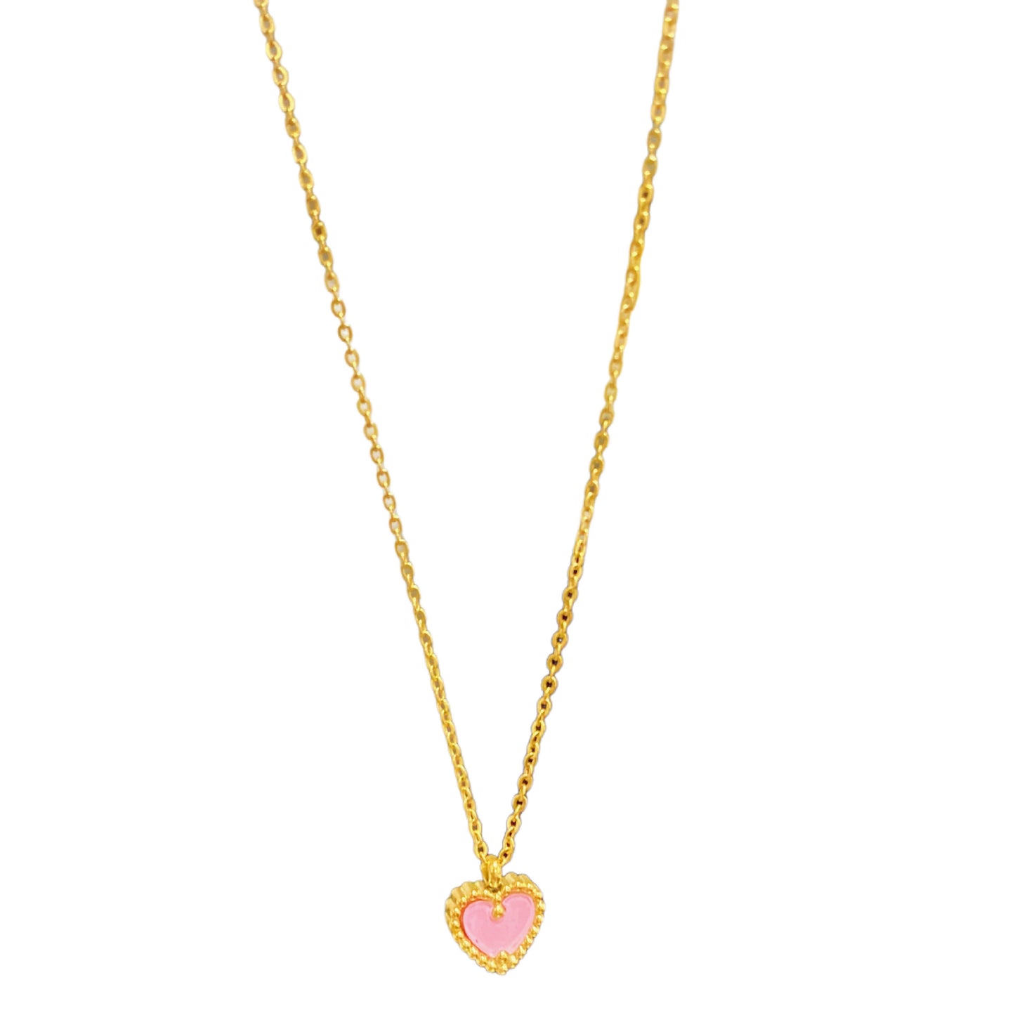 Minimalist Elegant Heart Titanium Steel Plated Necklace Cable Chain Unisex