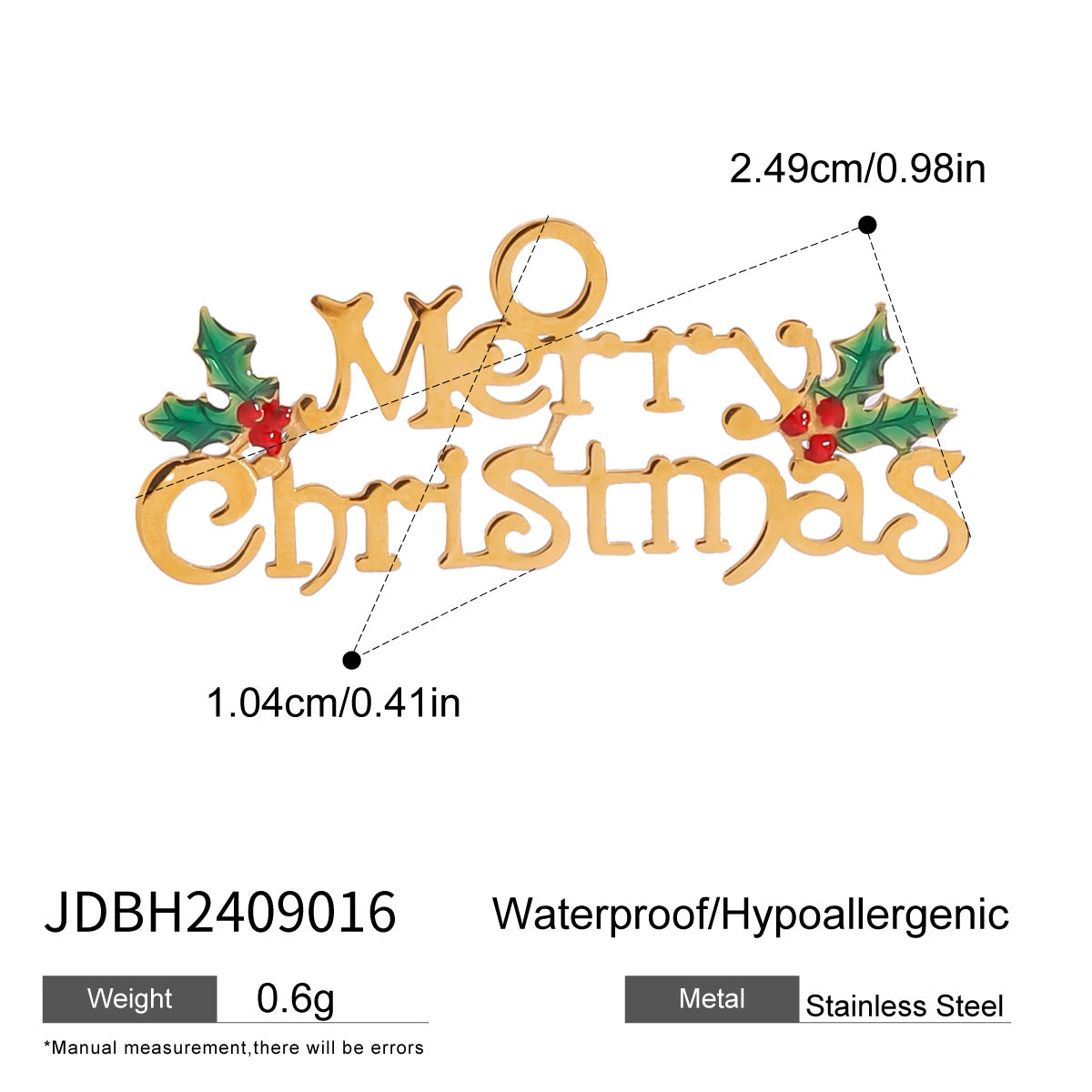 Fashionable Christmas Snowflake and Santa Bell Stainless Steel Bracelet for Women with Plated Finish