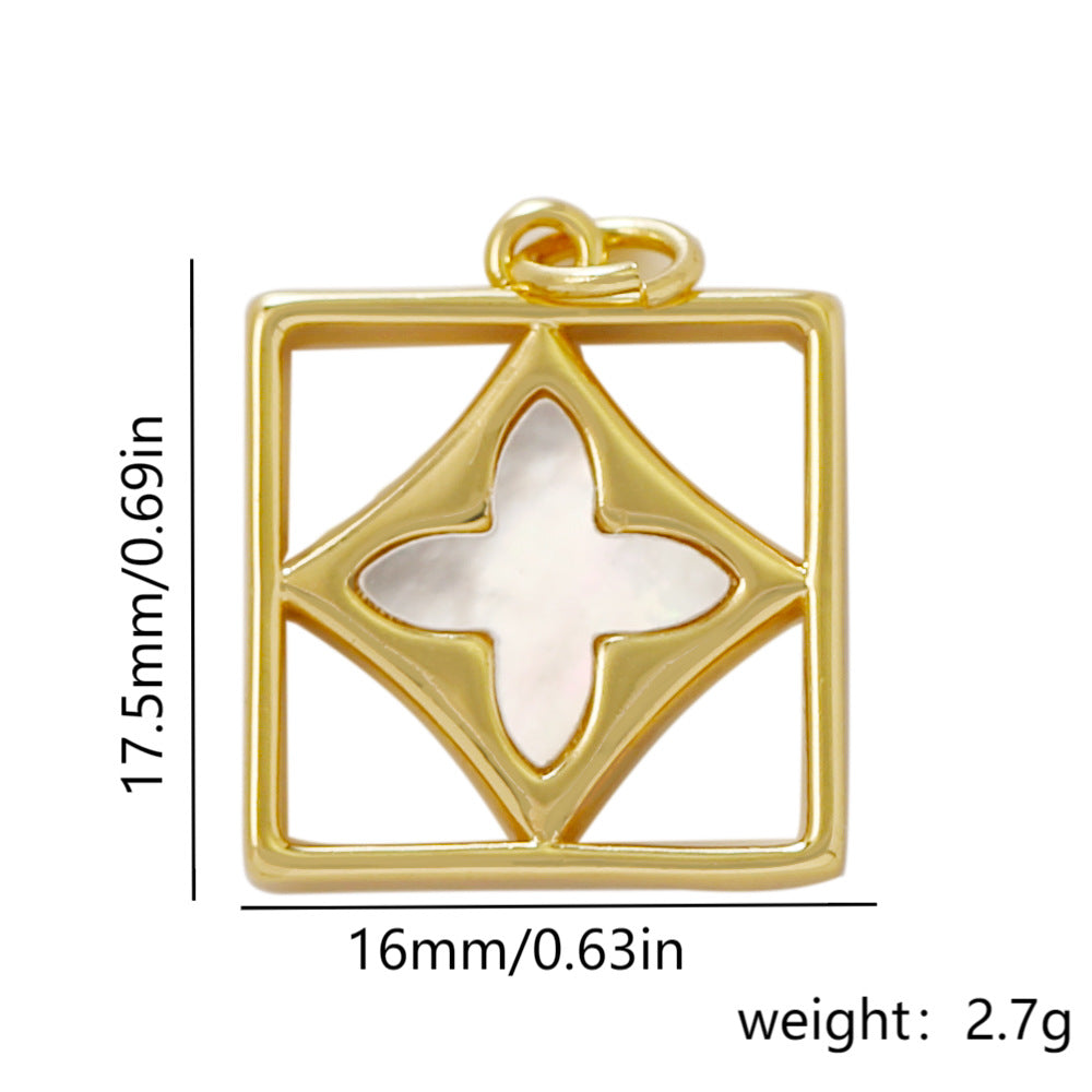 Barra con ciondolo a forma di cuore minimalista di lusso, placcata in ottone con zirconi cubici