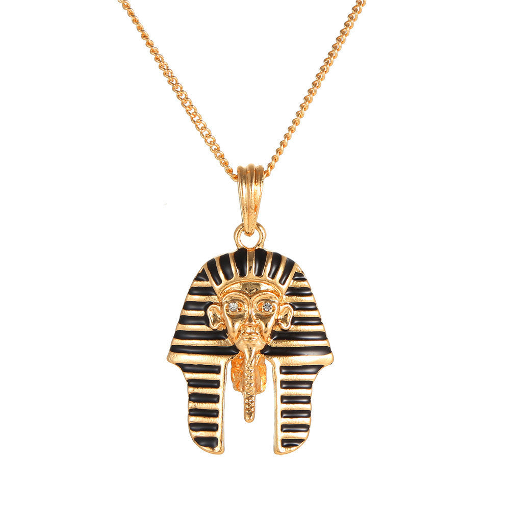 Vintage Geometric Drip Oil Alloy Pendant Necklace with Ball Chain for Unisex