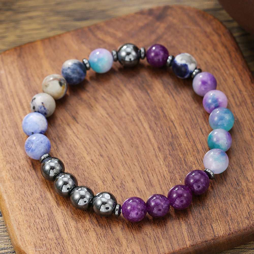 Fashion Casual Business Crystal Beaded Bracelet Unisex Hand Jewelry