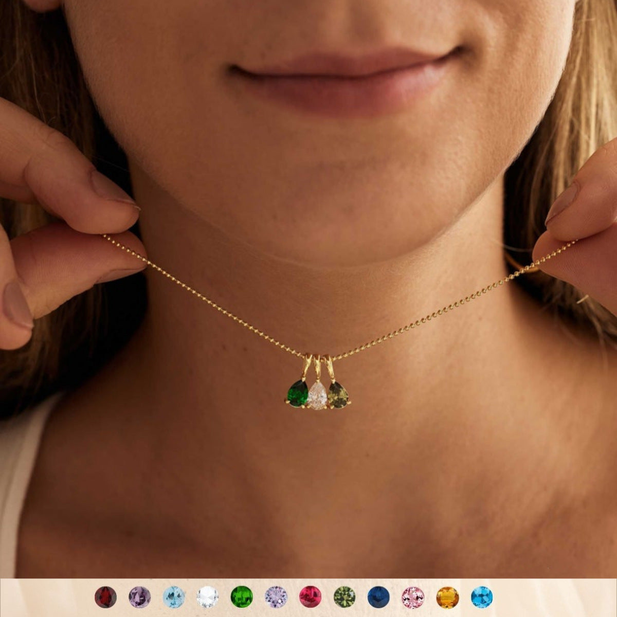 Collana a catena con ciondolo geometrico a goccia in acciaio al titanio placcato oro 18 carati, con barra a charm, unisex