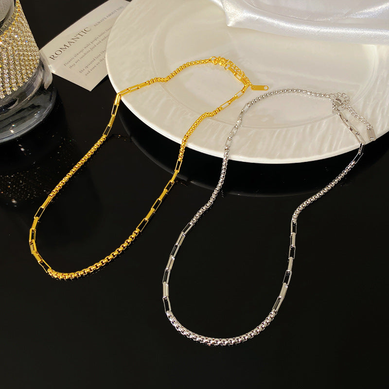 Woven Heart Geometric Titanium Steel Plated Necklace for Unisex