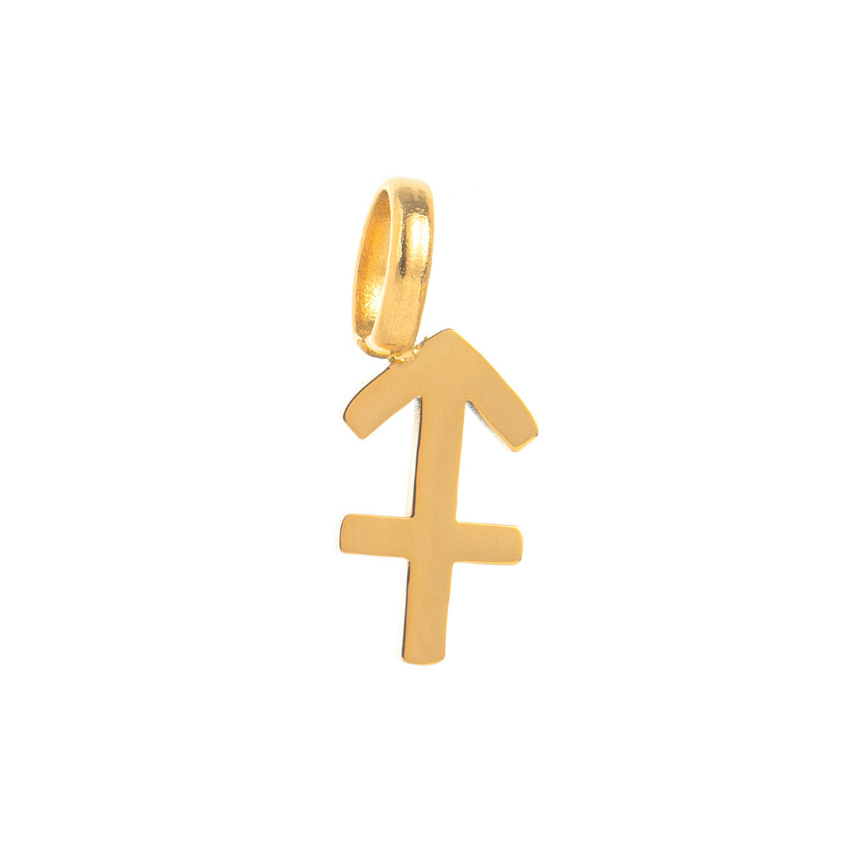 Minimalist Titanium Steel Plated Zodiac Charm Bar Necklace for Women