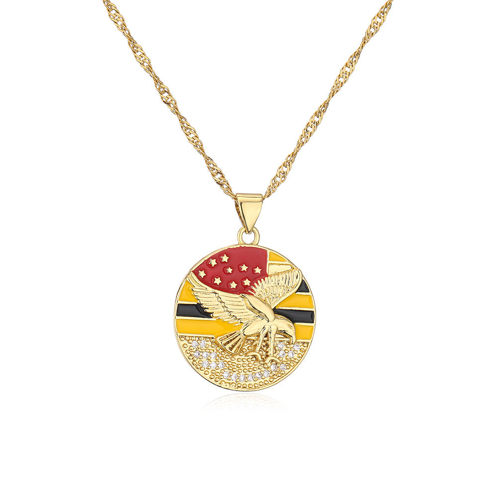 Collana con Pendente Geometrico Minimalista in Rame Placcato Oro Vero e Finitura Smaltata da Donna