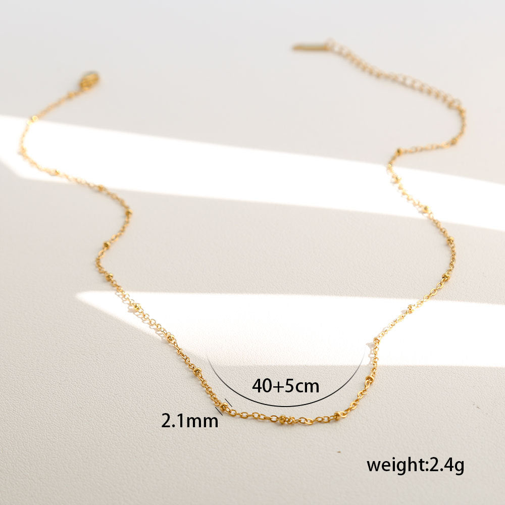 Collar con colgante geométrico minimalista de acero inoxidable para mujer con cadena tipo serpiente con baño y efecto multicapa