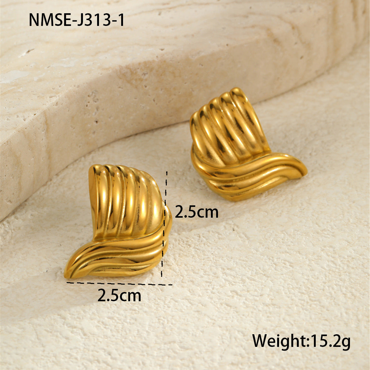 Pendientes de Tachuela de Acero Inoxidable Geométricos con Textura de Rombo y Acabado Chapado para Mujer