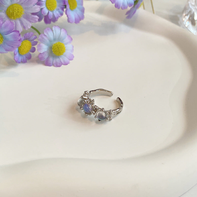 Anello da donna regolabile minimalista con lettera, in lega con finitura placcata, anello alla moda