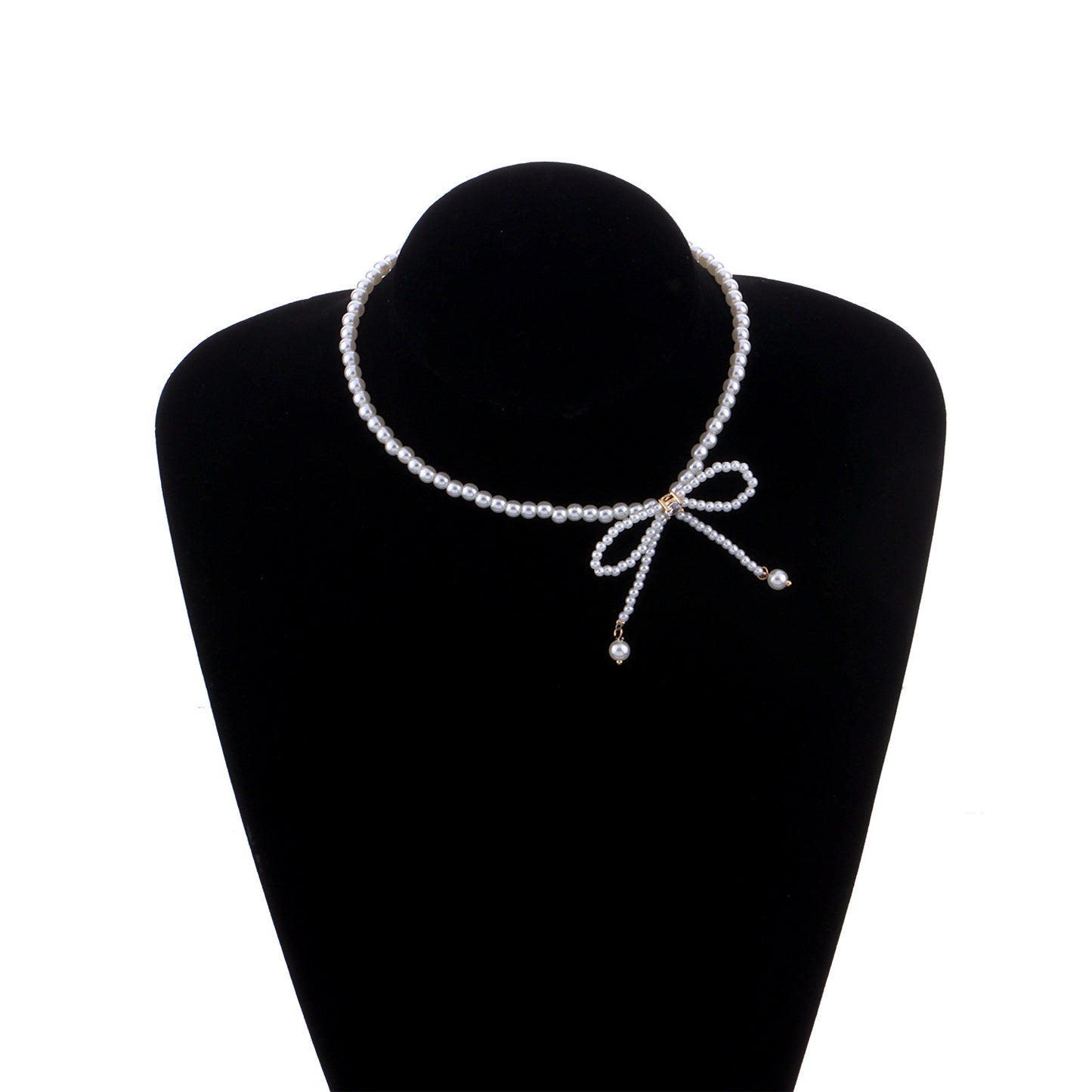 Butterfly Pearl Necklace with Geometric Design, Plated Metal Chain, Fresh Sweet Style for Women
