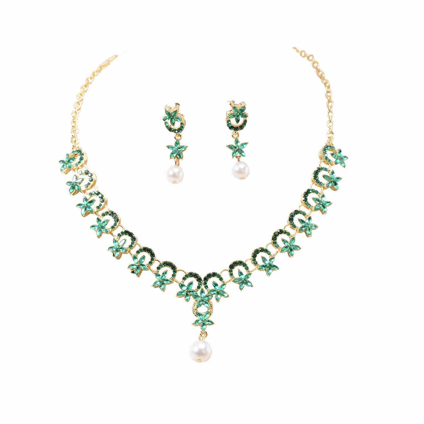 Set collana e orecchini a pendente a stella e luna in strass di lusso elegante, gioielli placcati per donna, matrimonio, festa