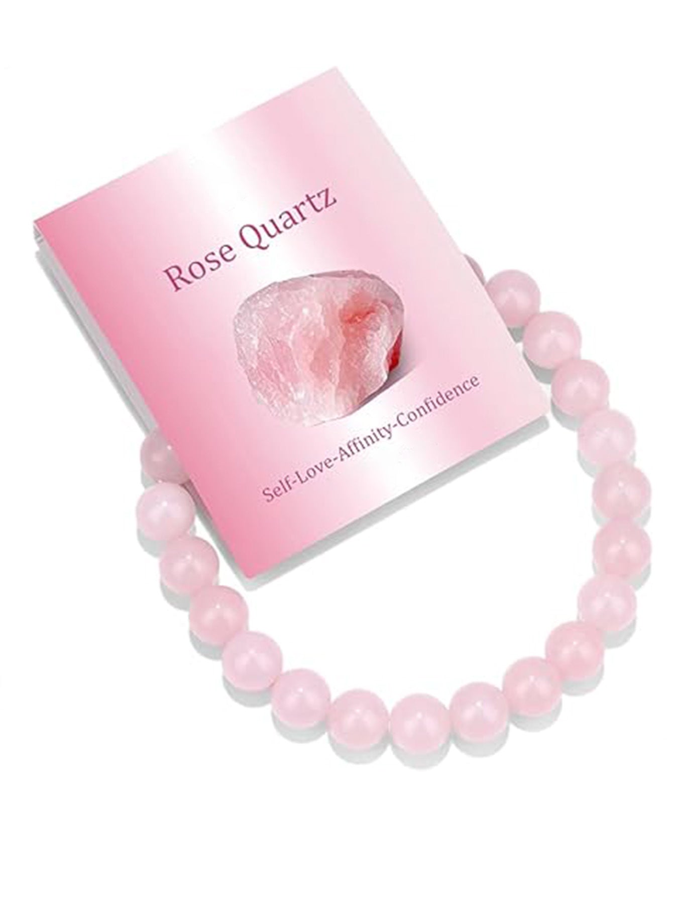 8mm Natural Crystal Beaded Stretch Bracelet Geometric Round Unisex Handmade Jewelry Set