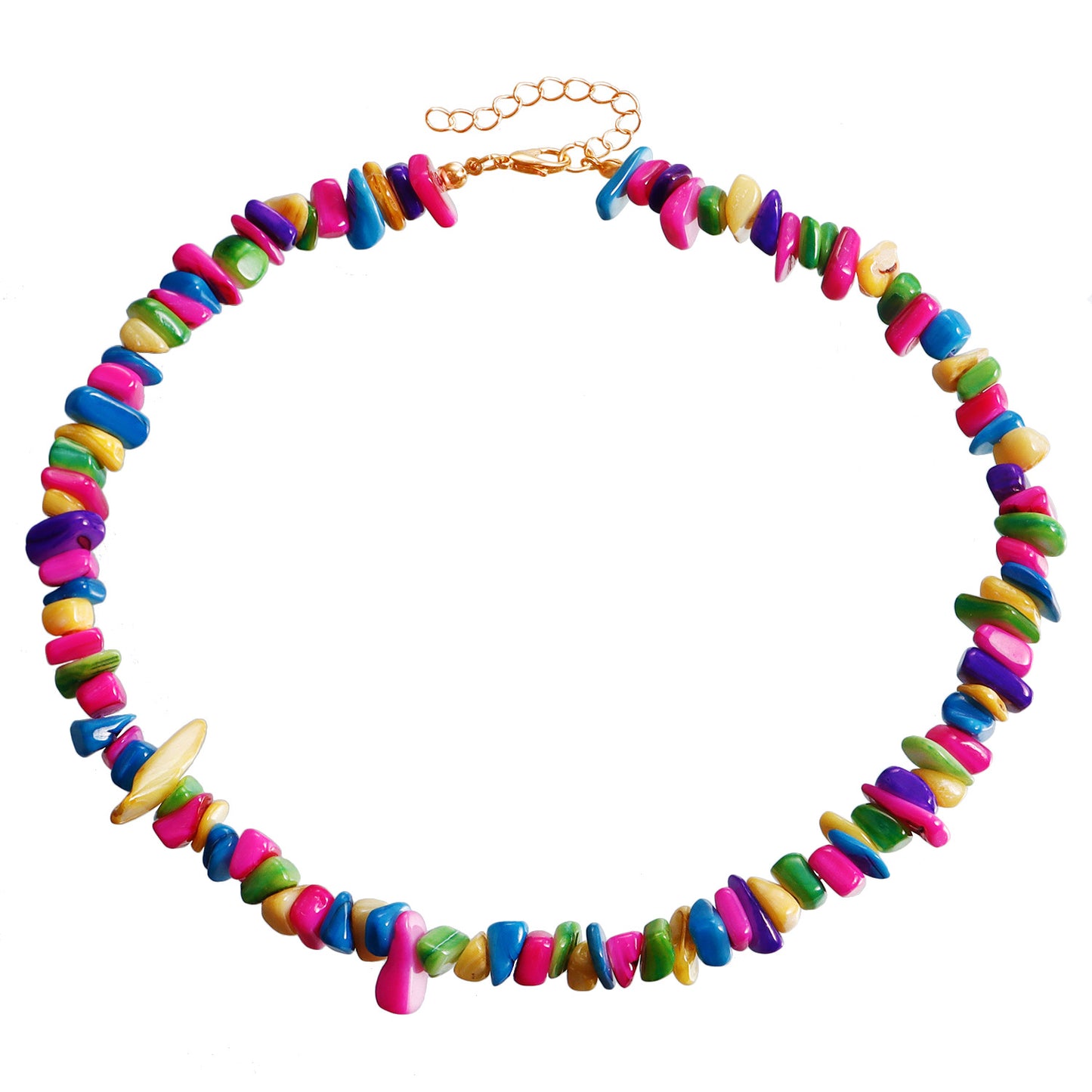 Collar Minimalista de Conchas Irregulares de Colores con Acabado Bañado y Estilo Cadena de Clavícula para Mujer