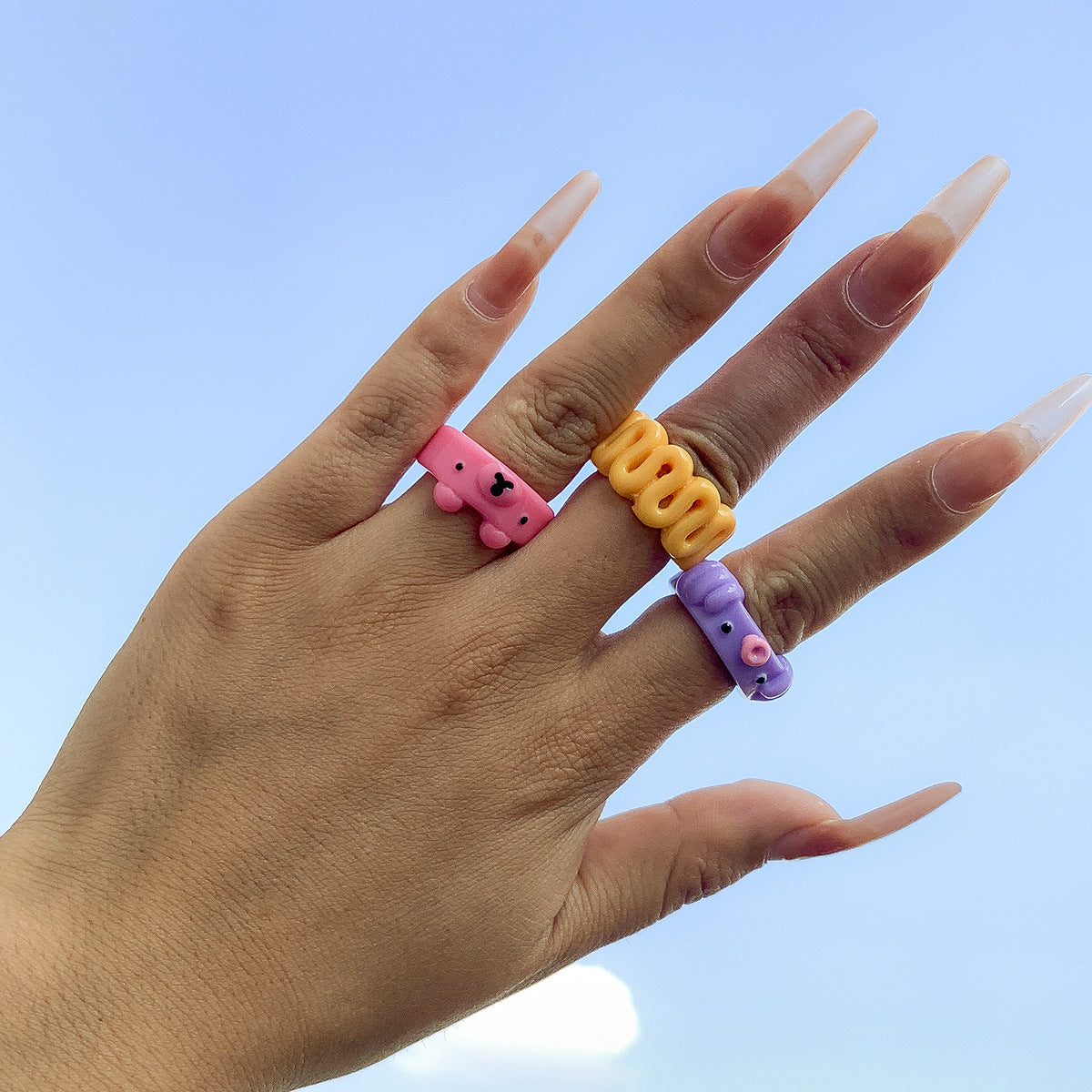 Sweet Bohemian Geometric Animal Resin Ring for Women