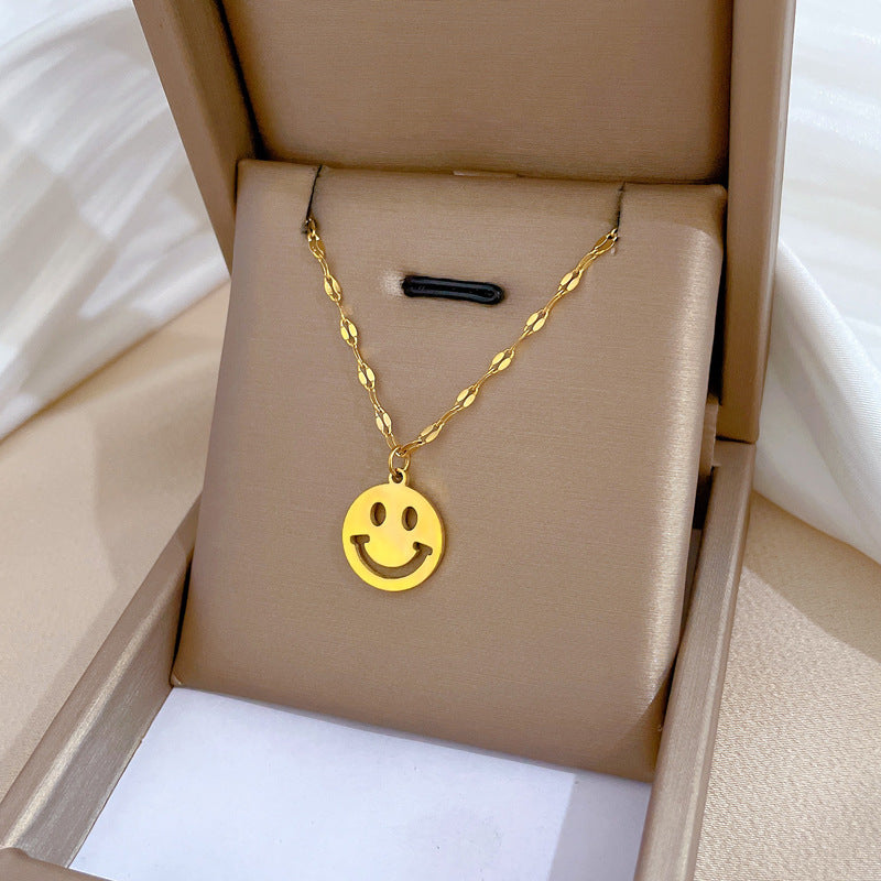 Collana Minimalista Geometrica in Acciaio Titanio Placcato per Uomo e Donna Stile Fresco e Dolce
