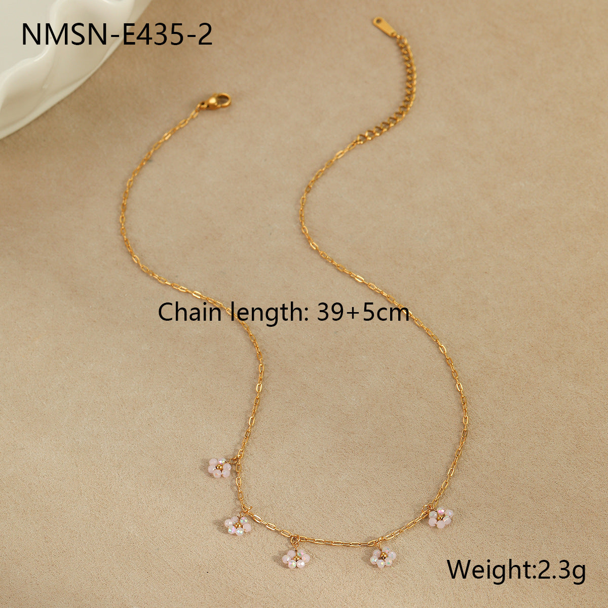 Set collana da donna con fiore di perline fatto a mano in stile bohémien, ciondolo in acciaio inossidabile con forma geometrica e finitura placcata, accessorio per vacanze estive al mare