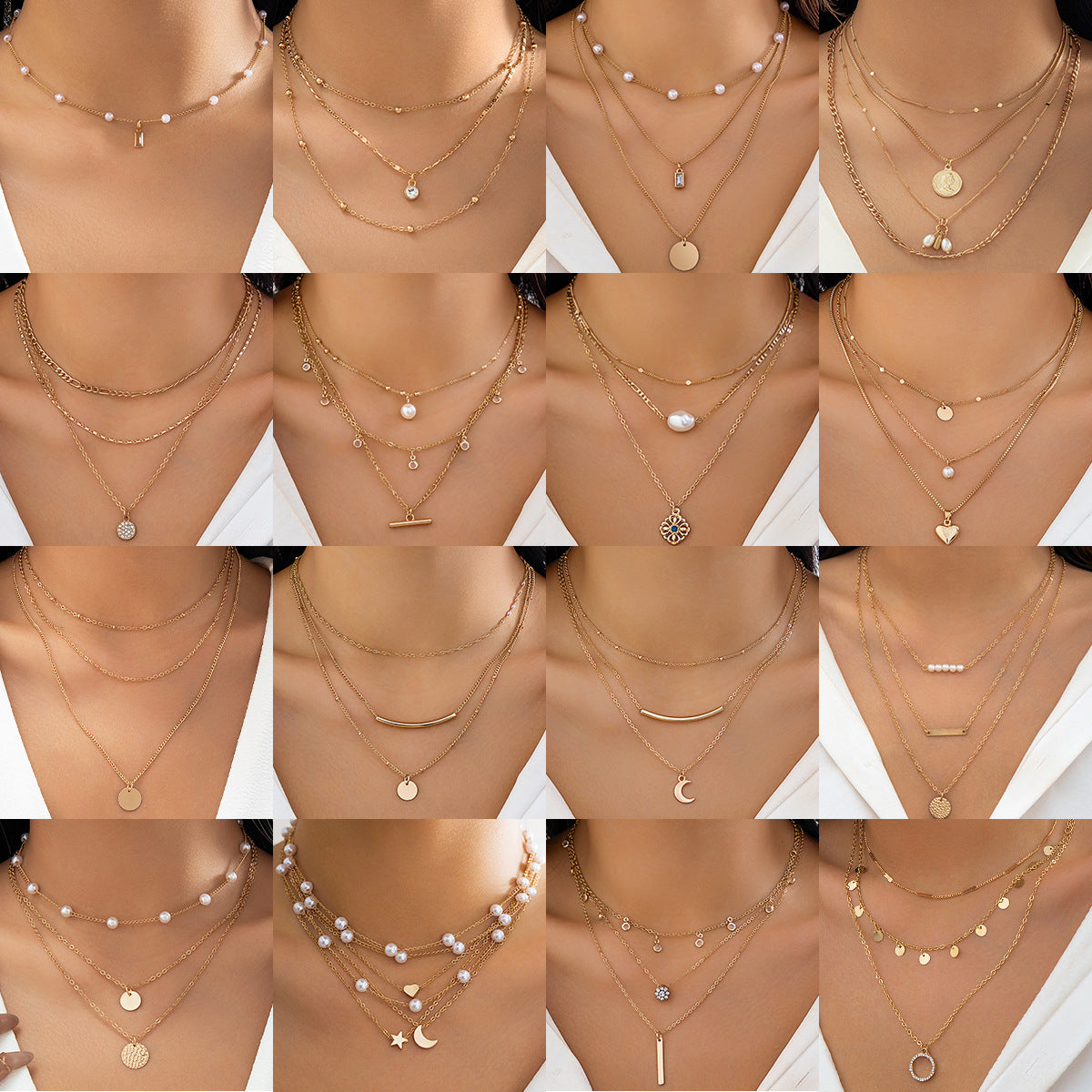 Minimalist Heart-Shaped Alloy Necklace with Rhinestone Inlay and Fringe Detail for Women