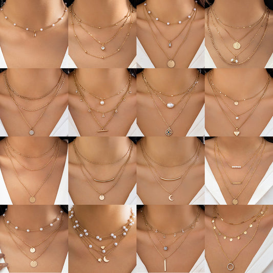 Collar minimalista de aleación con forma de corazón, incrustaciones de diamantes de imitación y detalle de flecos para mujer